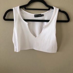 White extra cropped top